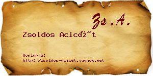 Zsoldos Acicét névjegykártya